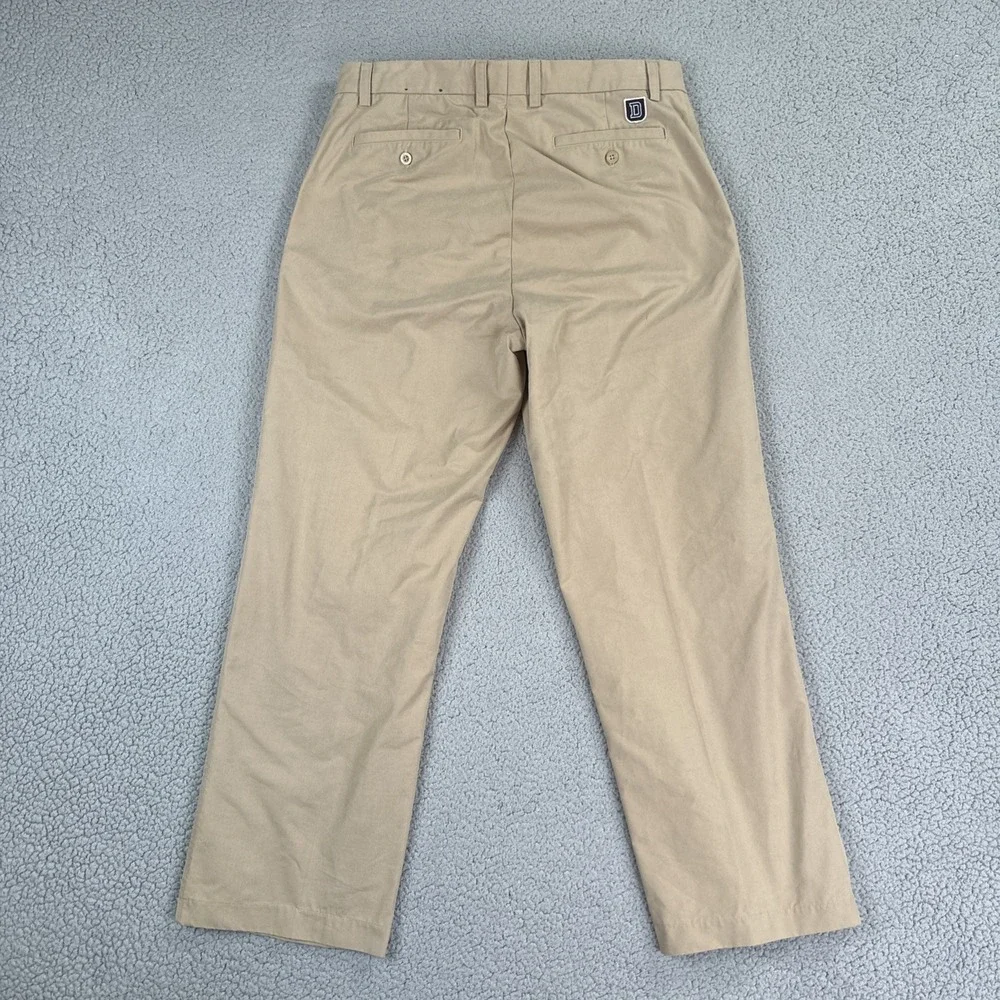 Dunning Golf Pants Men 36x29 Beige Straight Coolmax Stretch Pockets Logo